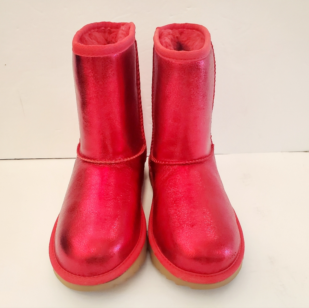 Red metallic shinney NWOT UGG boots
